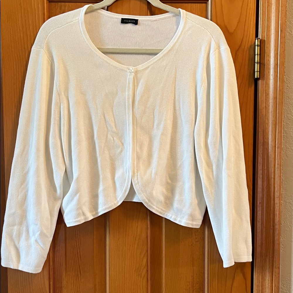 Talbots Ivory Ribbed Knit Top